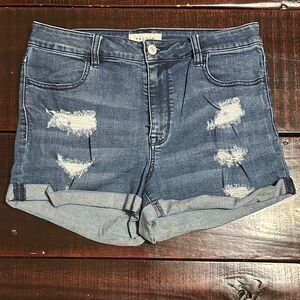 PacSun Distressed Super Stretch Shortie Shorts